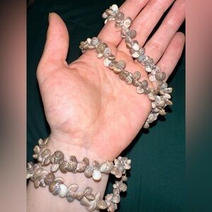 Umbonium Spiral Snail Shell Beaded Hawaiian Lei Necklace 37”